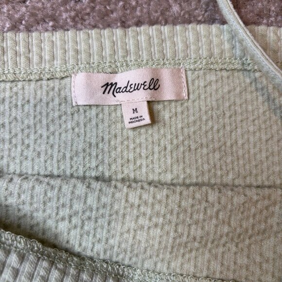 Madewell Light Green Ribbed Boxy Tank Cami Top Women's Size Medium #219 - Picture 8 of 8
